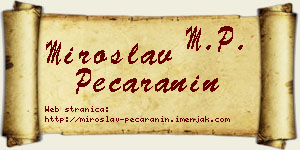 Miroslav Pećaranin vizit kartica